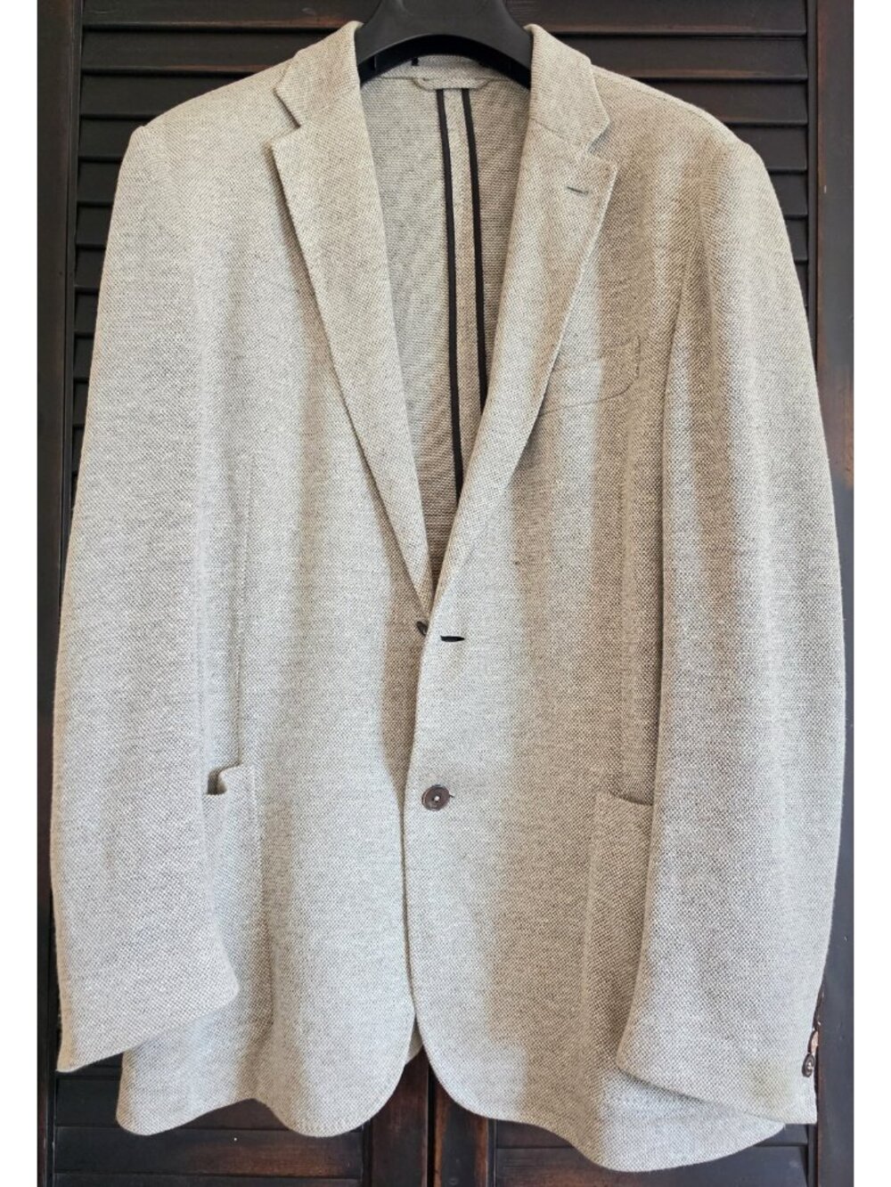 Ermenegildo Zegna Jerseywear Blazer Men 56R IT 46R US Linen Italy Tan Sport Coat
